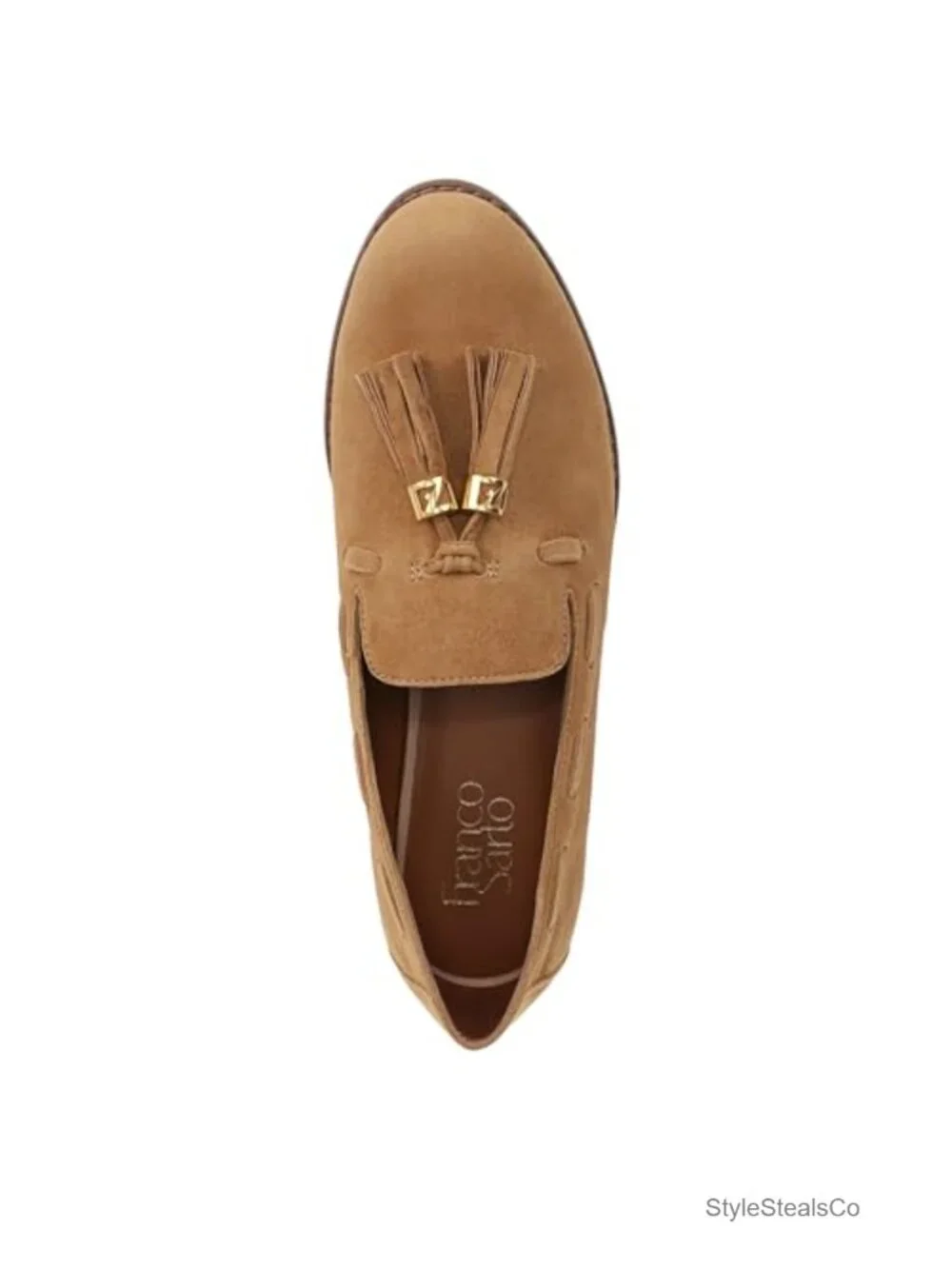 Suede Leather Slip On Loafers Flat 0.6in Heel Round Toe Casual